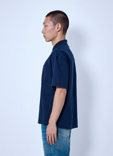 Saint Laurent Cassandre Polo In Cotton Piqué Navy sla0166012