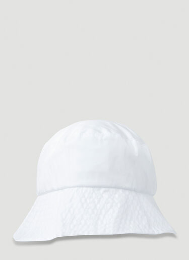 Moncler Logo Patch Bucket Hat White mon0247065