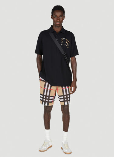 Check EKD Cotton Piqué Polo Shirt Burberry Check EKD Cotton Piqué Polo Shirt Black bur0153023