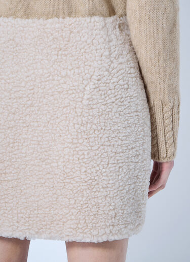 LN-CC® - Moncler: Teddy Mini Skirt - Cream Moncler Teddy Mini Skirt Cream mon0266020