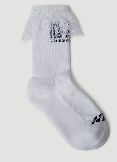 VTMNTS Lace Barcode Socks White vtm0351014