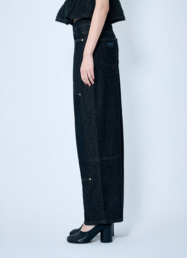 GANNI Fluffy Denim Carpenter Jeans Black gan0259031