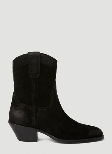 Saint Laurent Lukas Suede High Western Boots Black sla0245166