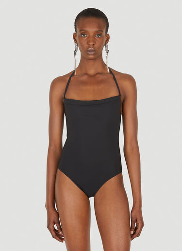 Saint Laurent Cowl Neck Swimsuit Black sla0247044