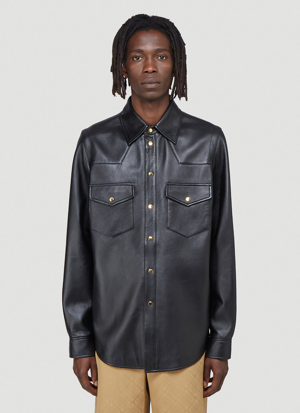 Gucci cheap leather shirt