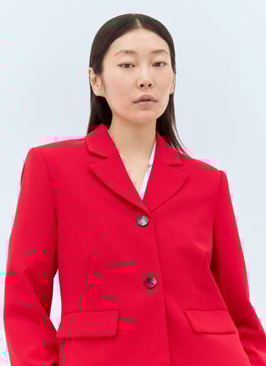GANNI Fitted Twill Blazer Red gan0257022