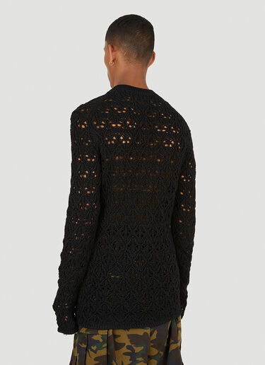 Dolce & Gabbana 羊毛蕾丝缝线针织上衣 黑 dol0148007