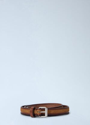 Dries Van Noten Textured Leather Belt Brown dvn0165035