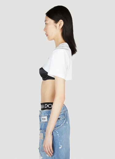 Dolce & Gabbana Kim Logo Plaque Crop Top White dol0252015
