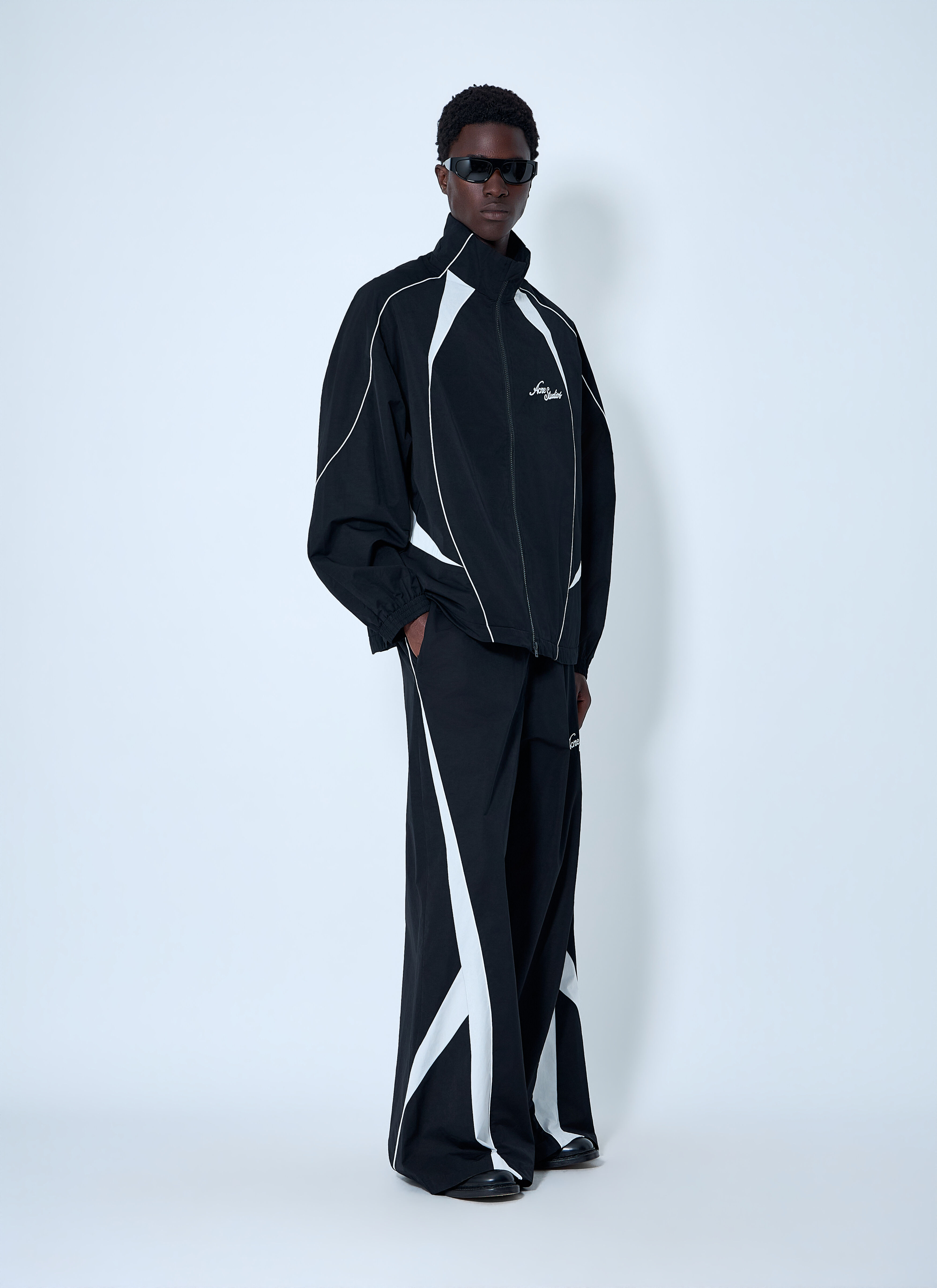 Acne Studios Men's' Wide-Leg Track Trousers in Black | LN-CC®