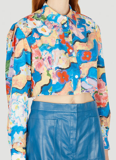 Marni 크롭 프린트 셔츠 블루 mni0251004