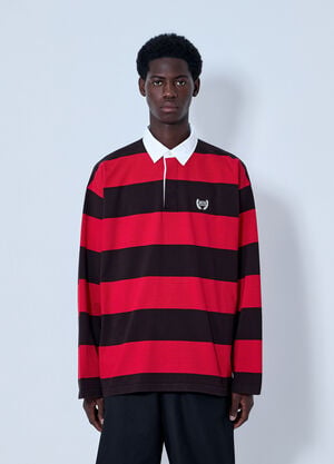 Balenciaga Striped Rugby T-Shirt Red bal0164009