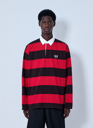 Balenciaga Striped Rugby T-Shirt Red bal0164009