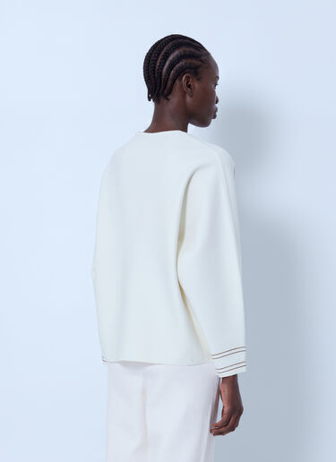 Max Mara V-Neck Knit Top White max0266020