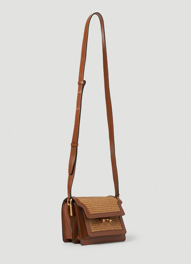 Marni Raffia Trunk Shoulder Bag Brown mni0251042