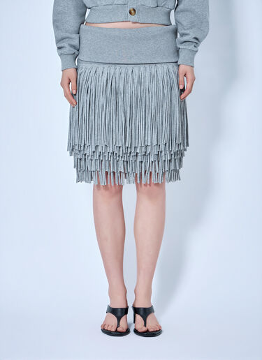 Abra Fringe Knit Skirt Grey abr0264004