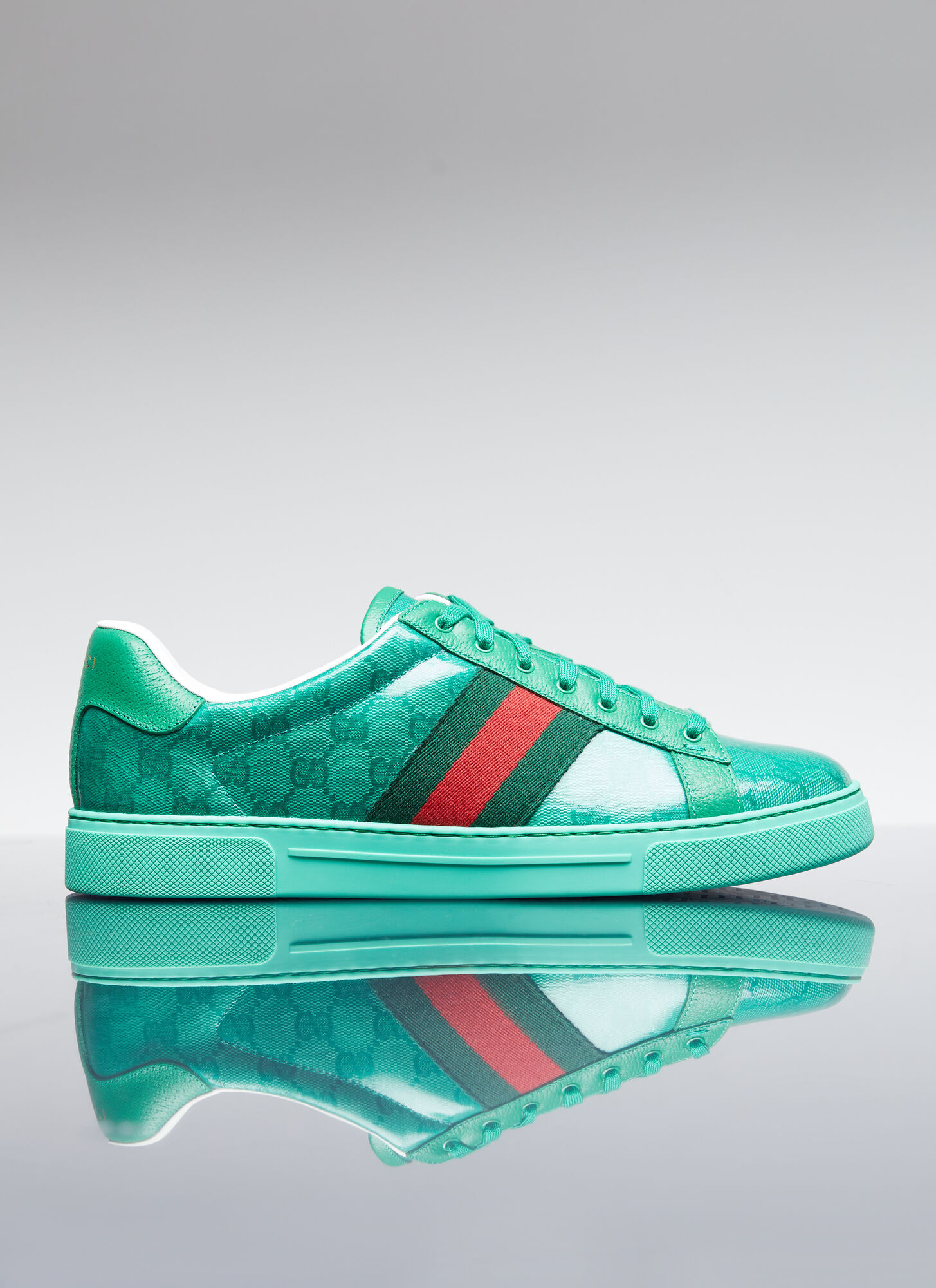 Shop Gucci Gg Crystal Canvas Sneakers In Green