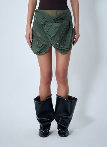 Twisted Cargo Mini Skirt August Barron Twisted Cargo Mini Skirt Green all0262008