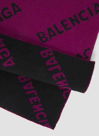 Balenciaga 徽标印花围巾 紫 bal0247004
