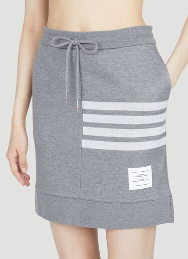 Four-Bar Knitted Mini Tube Skirt Thom Browne Four-Bar Knitted Mini Tube Skirt Grey thb0253023