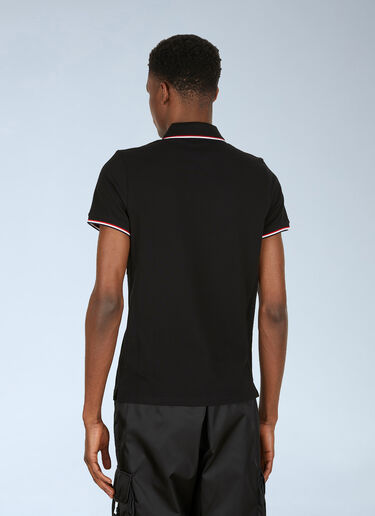 Moncler Stripe Trims Polo Shirt Black mon0149019