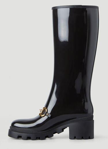 Gucci Knee High Horsebit Rain Boots Black guc0245072