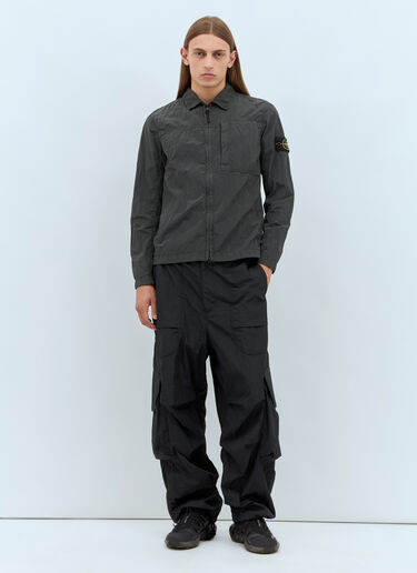 Stone Island Zip-Up Overshirt Grey sto0158030