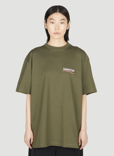Balenciaga Logo Print T-Shirt Green bal0251030