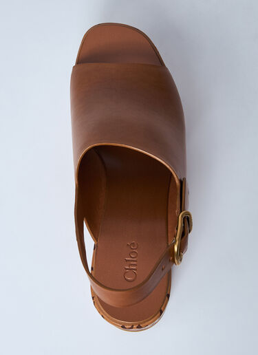 Chloé Maxime Wedge Sandals Brown chl0260018