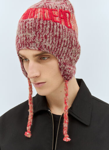 Brain Dead 알파카 니트 이어 플랩 비니 햇 레드 bra0158006
