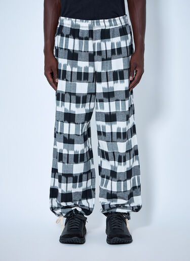 LN-CC® - NOMARHYTHM TEXTILE: Ikat Check Easy Pants - Grey NOMARHYTHM TEXTILE Ikat Check Easy Pants Grey nom0164008