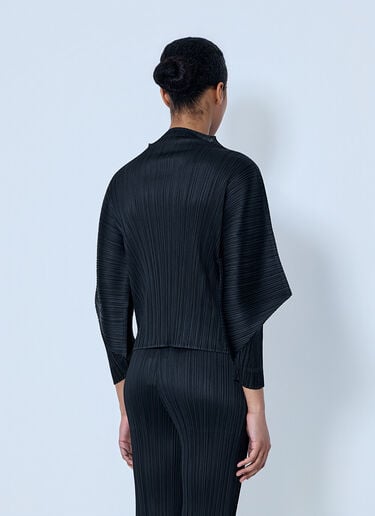 Pleats Please Issey Miyake Pleated Knit Top Black plp0264008