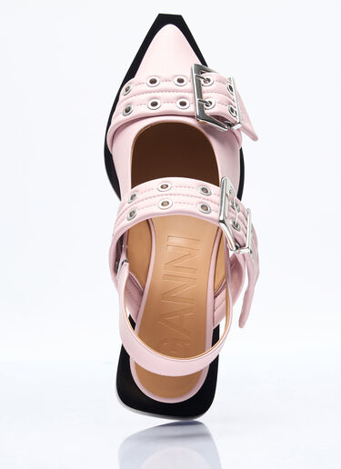 GANNI Feminine Buckle Ballerina Flats Pink gan0256057