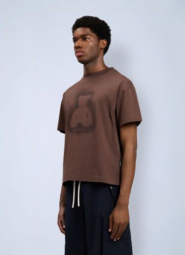 LN-CC® - Palm Angels: Spray Bear T-Shirt - Brown Palm Angels Spray Bear T-Shirt Brown pma0164110