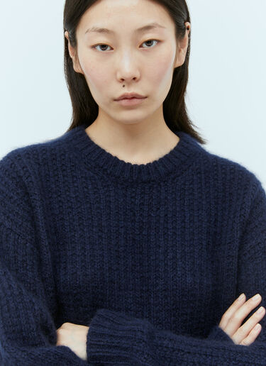 Gucci Cashmere Silk Crewneck Sweater Navy guc0254009
