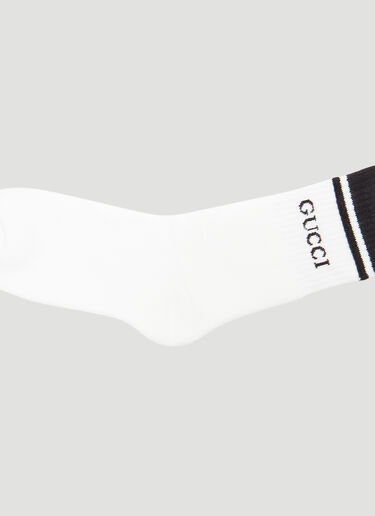 Gucci Logo Striped Socks White guc0131084
