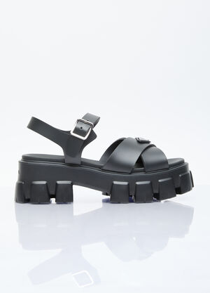 Chloé Logo Plaque Rubber Sandals Black chl0259030