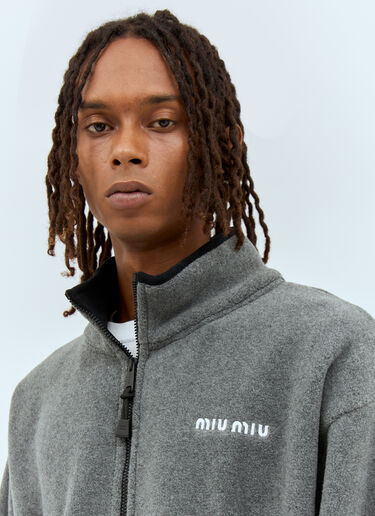 Miu Miu Fleece Sweatshirt Grey miu0158003