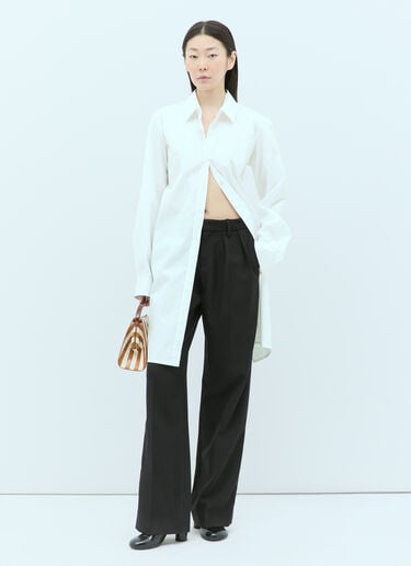 Dries Van Noten 개방된 뒷면 포플린 셔츠 화이트 dvn0256013