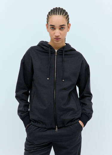 Moncler Wool-Blend Zip-Up Sweatshirt Blue mon0257034