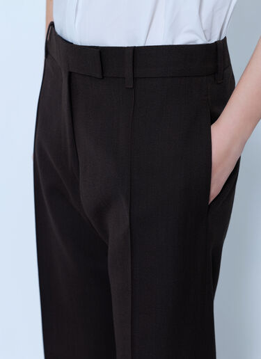 LN-CC® - Studio Nicholson: Quarte Straight Leg Pin Tuck Tailored Trousers - Brown Studio Nicholson Quarte Straight Leg Pin Tuck Tailored Trousers Brown stn0265004
