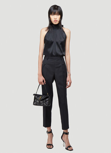 Saint Laurent Halterneck Bow Top Black sla0243021