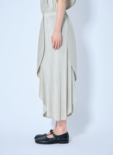 Pleats Please Issey Miyake Pleated Wide-Leg Trousers Beige plp0264016