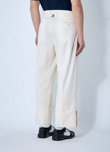 Thom Browne 徽标饰边长裤  米色 thb0160013