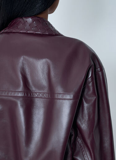 Leather Blouson Jacket Bottega Veneta Leather Blouson Jacket Burgundy bov0262040