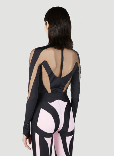 Mugler 구조적 컷아웃 일루전 바디슈트 블랙 mug0251039