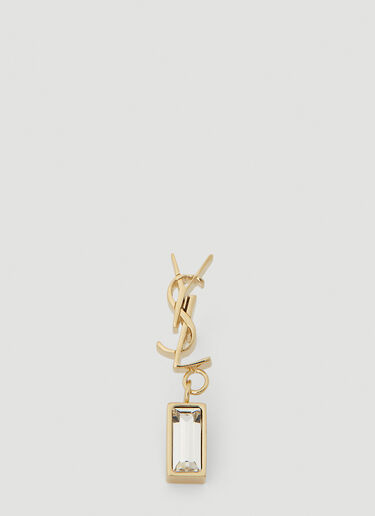 Saint Laurent Cassandre 水晶耳饰 金色 sla0252098