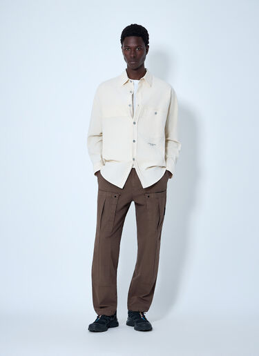 Stone Island Long Sleeve Cotton Button-Down Shirt Ivory sto0164046