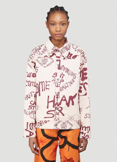 Come Tees Illustrative Snap Jacket Beige com0340001