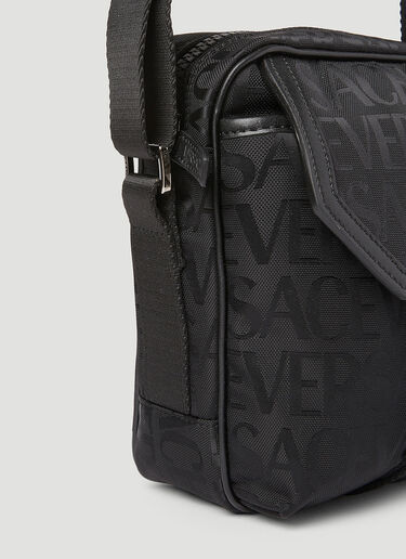 Versace Logo Jacquard Crossbody Bag Black ver0153047